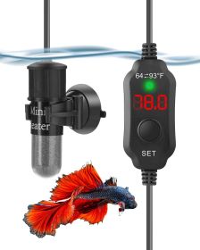 2-pcs Adjustable 10/20/30W Small Aquarium Heater Submersible Fish Tank Heater Betta Heater Turtle Heater Super Mini Aquarium Heater with Digital Displ