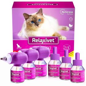 Cat Calming Pheromone Diffuser Kit 3 Diffusers 6 Refills Anti Anxiety Treatment for Cats Reduces Stress Scratching Fighting and Other Problematic Beha