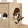 (Do Not Sell on Amazon) Modern Luxury Cat Tree Wooden Multi-Level Cat Tower Cat Sky Castle With 2 Cozy Condos;  Cozy Perch;  Spacious Hammock And Inte