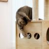 (Do Not Sell on Amazon) Modern Luxury Cat Tree Wooden Multi-Level Cat Tower Cat Sky Castle With 2 Cozy Condos;  Cozy Perch;  Spacious Hammock And Inte