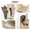 (Do Not Sell on Amazon) Modern Luxury Cat Tree Wooden Multi-Level Cat Tower Cat Sky Castle With 2 Cozy Condos;  Cozy Perch;  Spacious Hammock And Inte