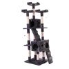 67'' Multi-Level Cat Tree Tower, Kitten Condo House with Scratching Posts, Kitty Play Activity Center, Gray XH