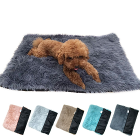 Soft Plush Padded Pet Sleeping Mat Soft Pet Mattress Puppy Dog Cat Sofa Cushion Warm and Breathable Large Dog Pet Bed Dog Mat (Color: Light Grey, size: L(50X70CM))