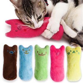 Teeth Grinding Catnip Toys Funny Interactive Plush Cat Toy Pet Kitten Chewing Vocal Toy Claws Thumb Bite Cat Mint for Cats Hot (Color: Green)