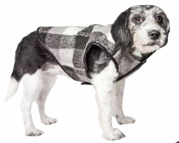 Pet Life 'Black Boxer' Classical Plaided Insulated Dog Coat Jacket (size: large)