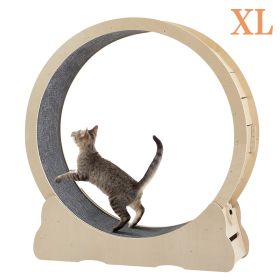 Cat Exercise Wheel - Indoor Cat Treadmill with Carpeted Running Track, Safety Cat Treadmill with Latch, Weighted Wheel for Cats, Add Fun to Cat Exerci (Color: as Pic)