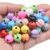 10 Pcs 14mm Iron Candy Color Paint Small Bell Keychain Doll Accessories Pet Collar Pendant Christmas Metal Bell